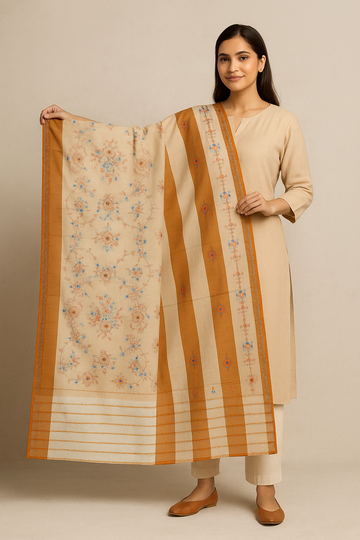 Summer Pure Lawn Jacquard Kacha Tanka With Tilla Hand Embroidery Chaddar
